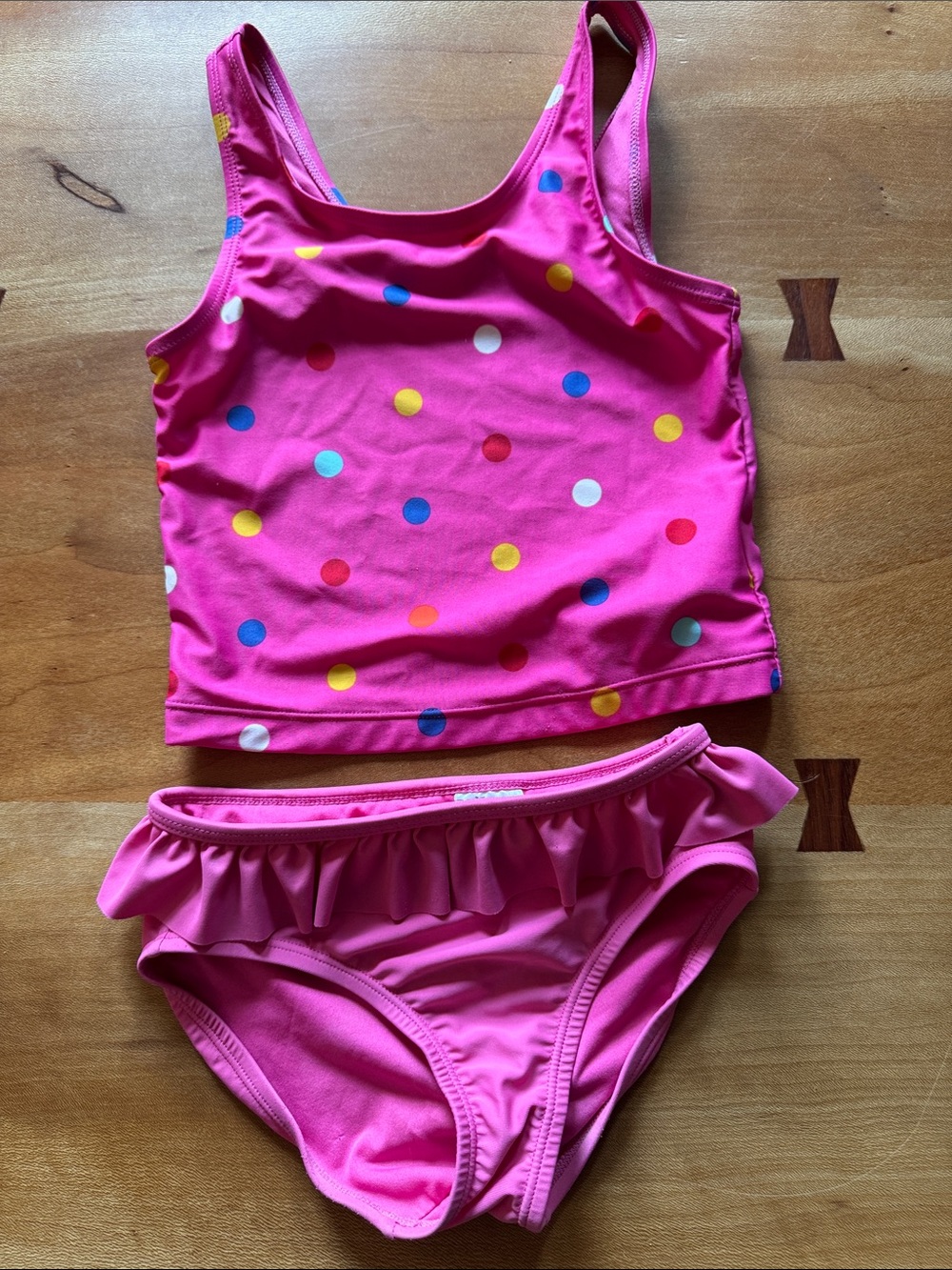 GAP Pink Polka Dot Girls Tankini Set